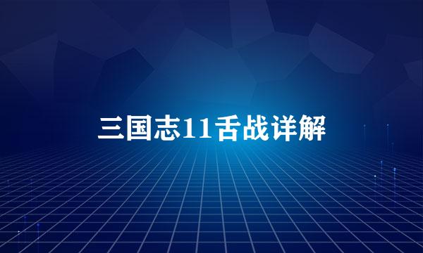 三国志11舌战详解