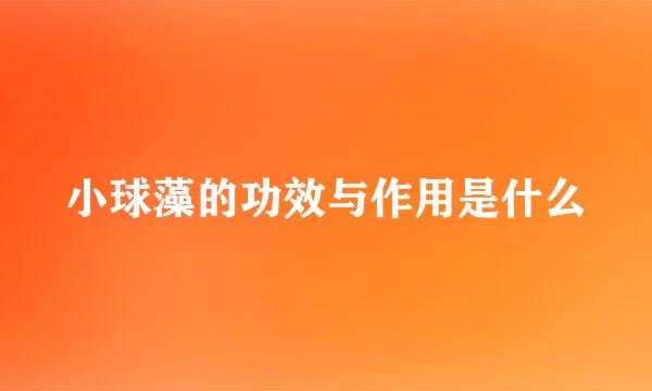 小球藻的功效与作用是什么