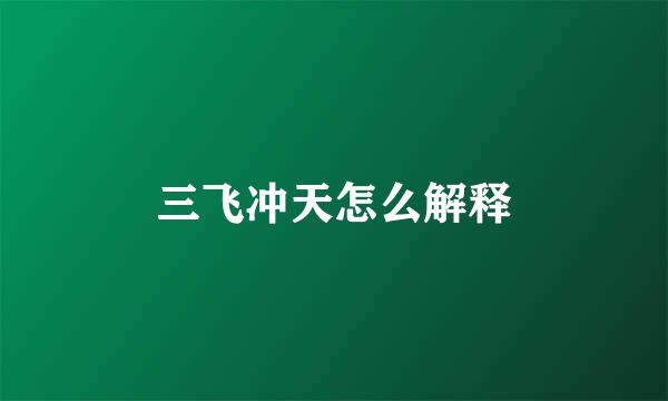 三飞冲天怎么解释