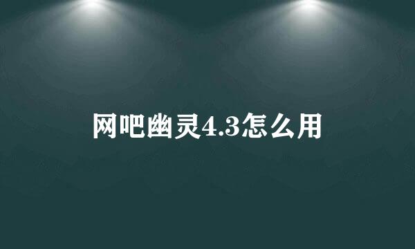 网吧幽灵4.3怎么用