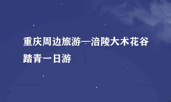 重庆周边旅游—涪陵大木花谷踏青一日游