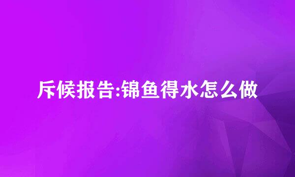 斥候报告:锦鱼得水怎么做