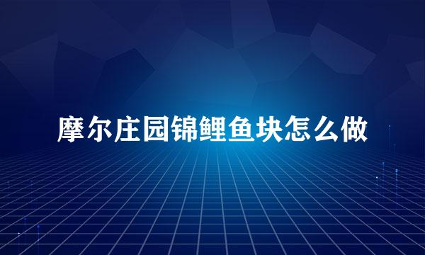 摩尔庄园锦鲤鱼块怎么做