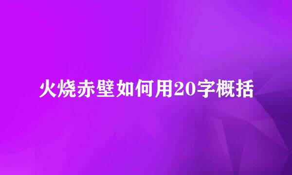 火烧赤壁如何用20字概括