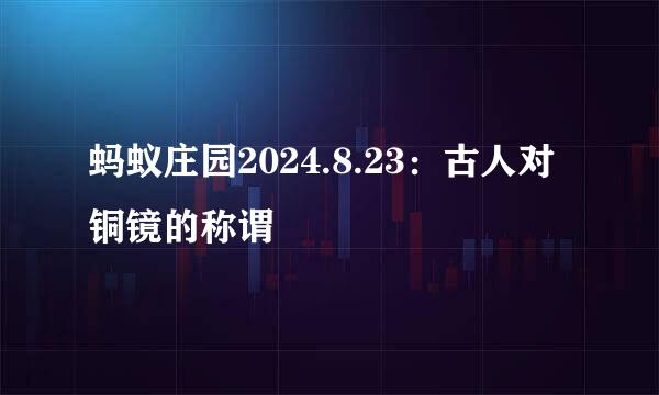 蚂蚁庄园2024.8.23：古人对铜镜的称谓