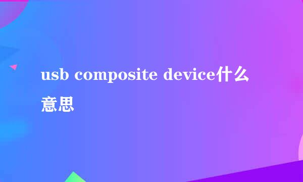 usb composite device什么意思