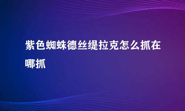紫色蜘蛛德丝缇拉克怎么抓在哪抓