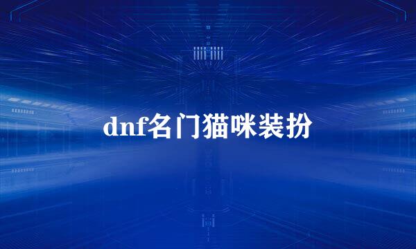 dnf名门猫咪装扮