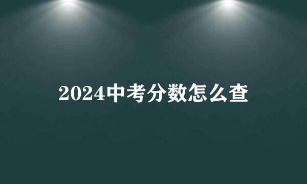 2024中考分数怎么查