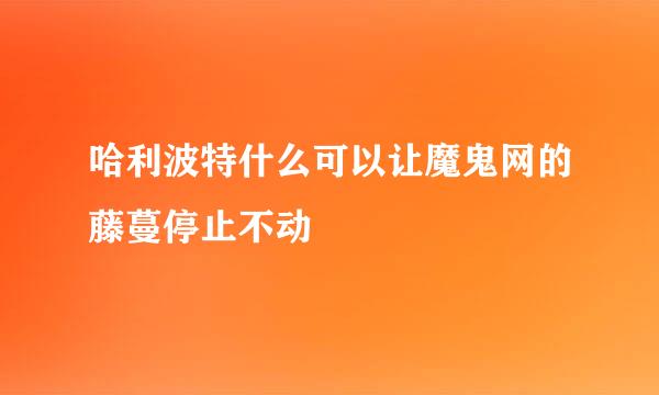 哈利波特什么可以让魔鬼网的藤蔓停止不动