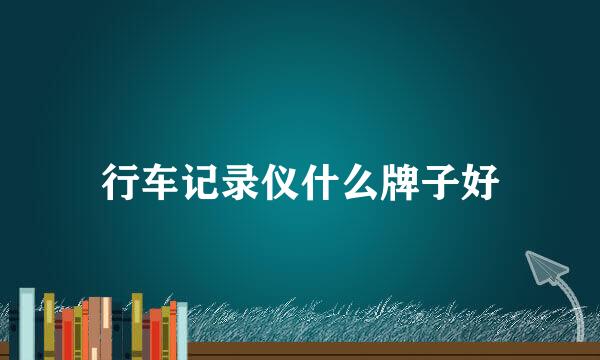 行车记录仪什么牌子好