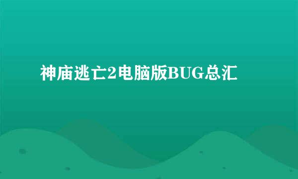 神庙逃亡2电脑版BUG总汇
