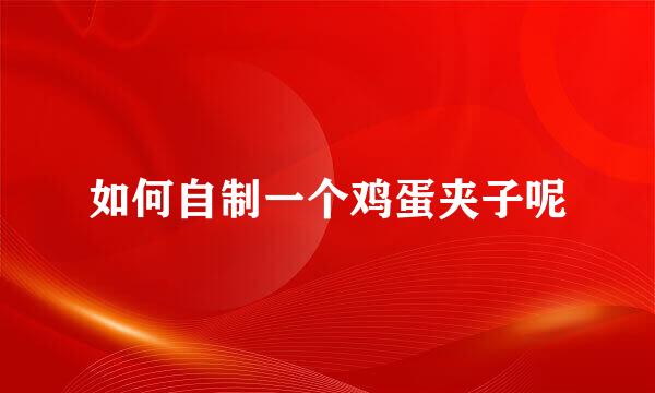 如何自制一个鸡蛋夹子呢