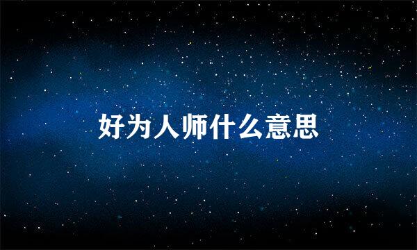 好为人师什么意思