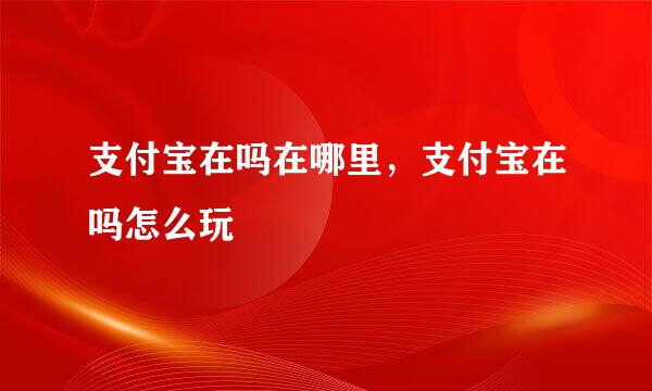 支付宝在吗在哪里，支付宝在吗怎么玩