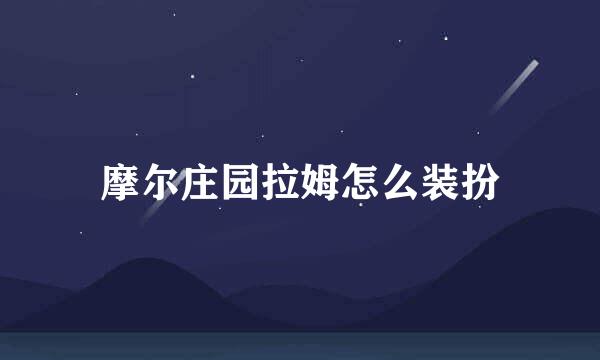 摩尔庄园拉姆怎么装扮