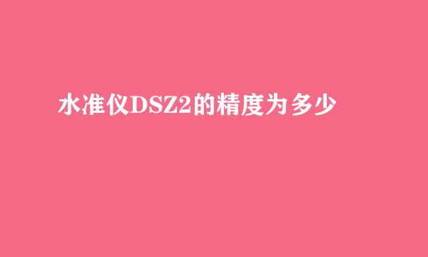 水准仪DSZ2的精度为多少