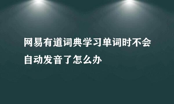 网易有道词典学习单词时不会自动发音了怎么办