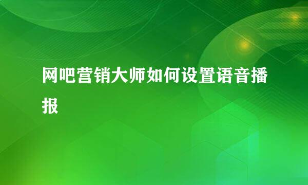 网吧营销大师如何设置语音播报