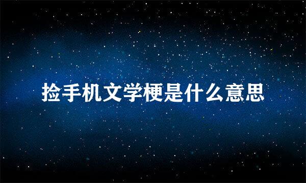 捡手机文学梗是什么意思