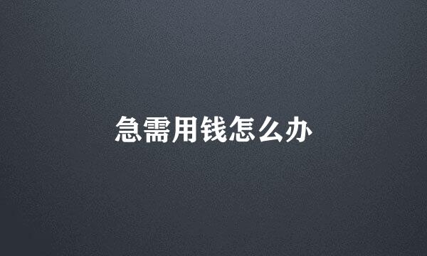 急需用钱怎么办