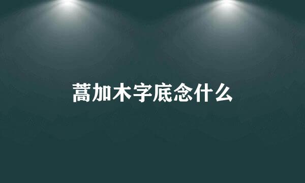 蒿加木字底念什么