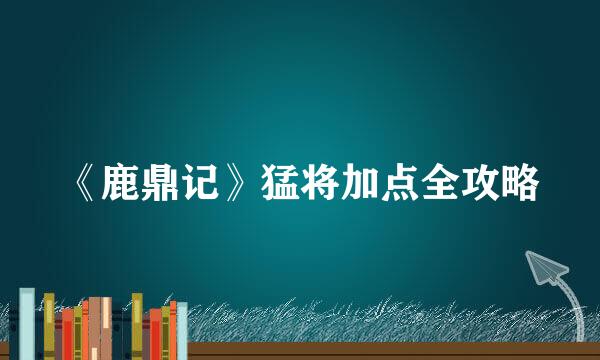 《鹿鼎记》猛将加点全攻略