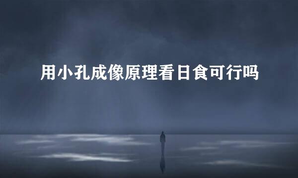用小孔成像原理看日食可行吗