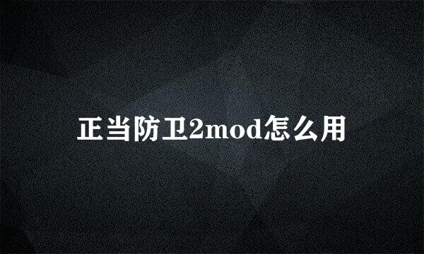 正当防卫2mod怎么用