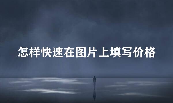 怎样快速在图片上填写价格