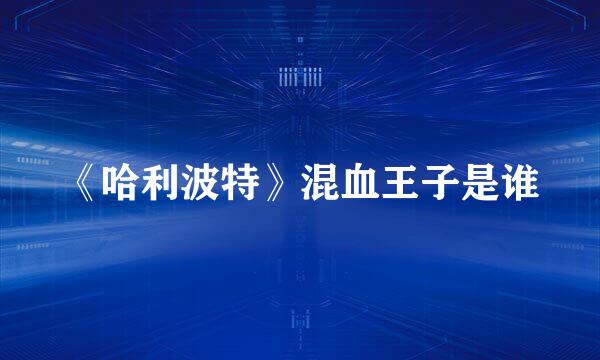 《哈利波特》混血王子是谁