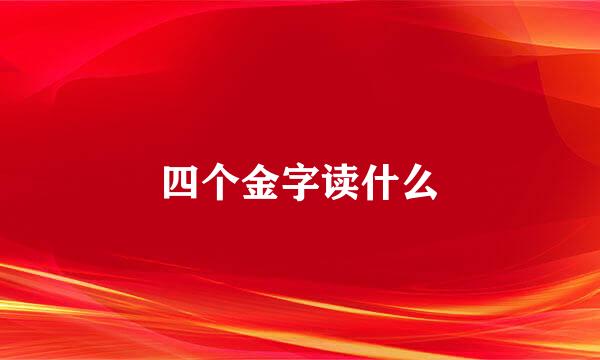 四个金字读什么