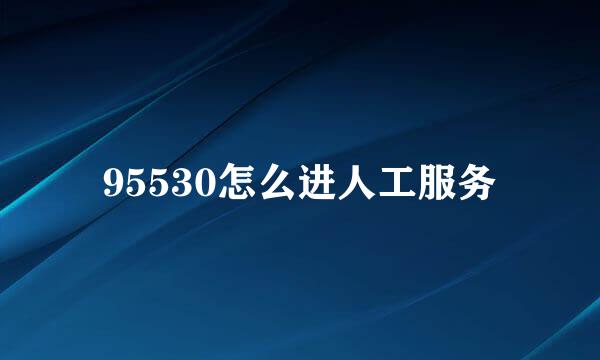 95530怎么进人工服务