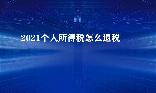 2021个人所得税怎么退税