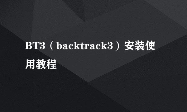 BT3（backtrack3）安装使用教程
