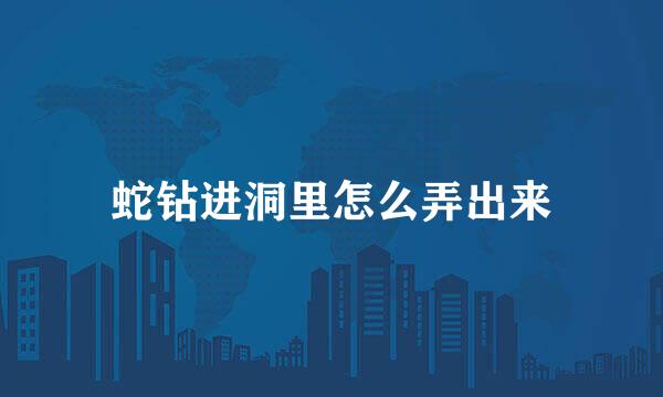蛇钻进洞里怎么弄出来