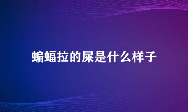 蝙蝠拉的屎是什么样子
