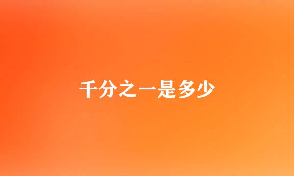 千分之一是多少