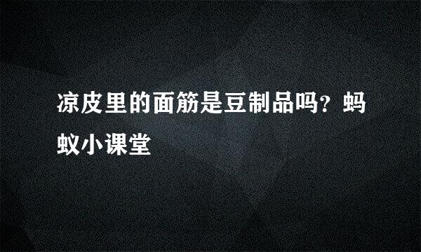 凉皮里的面筋是豆制品吗？蚂蚁小课堂