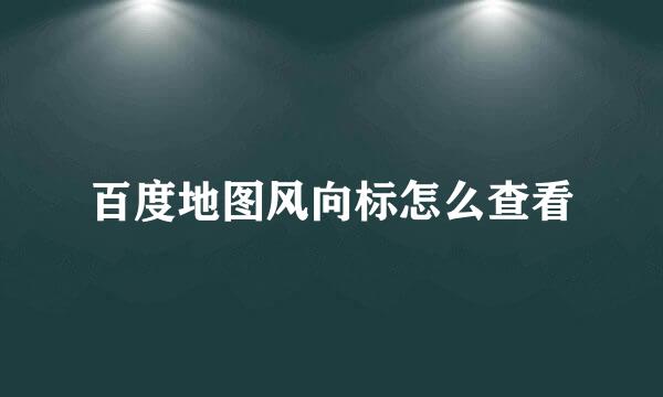 百度地图风向标怎么查看