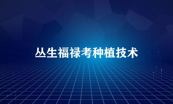 丛生福禄考种植技术