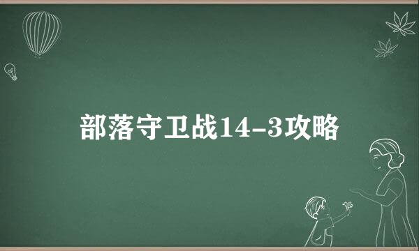 部落守卫战14-3攻略