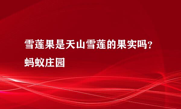 雪莲果是天山雪莲的果实吗？蚂蚁庄园