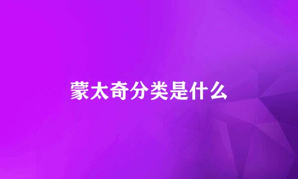 蒙太奇分类是什么