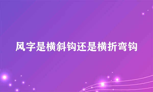 风字是横斜钩还是横折弯钩