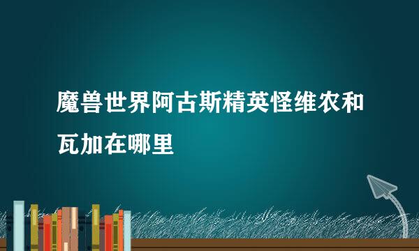 魔兽世界阿古斯精英怪维农和瓦加在哪里