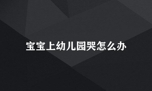 宝宝上幼儿园哭怎么办