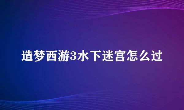 造梦西游3水下迷宫怎么过