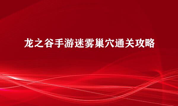 龙之谷手游迷雾巢穴通关攻略