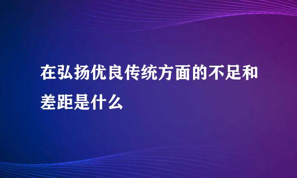 在弘扬优良传统方面的不足和差距是什么
